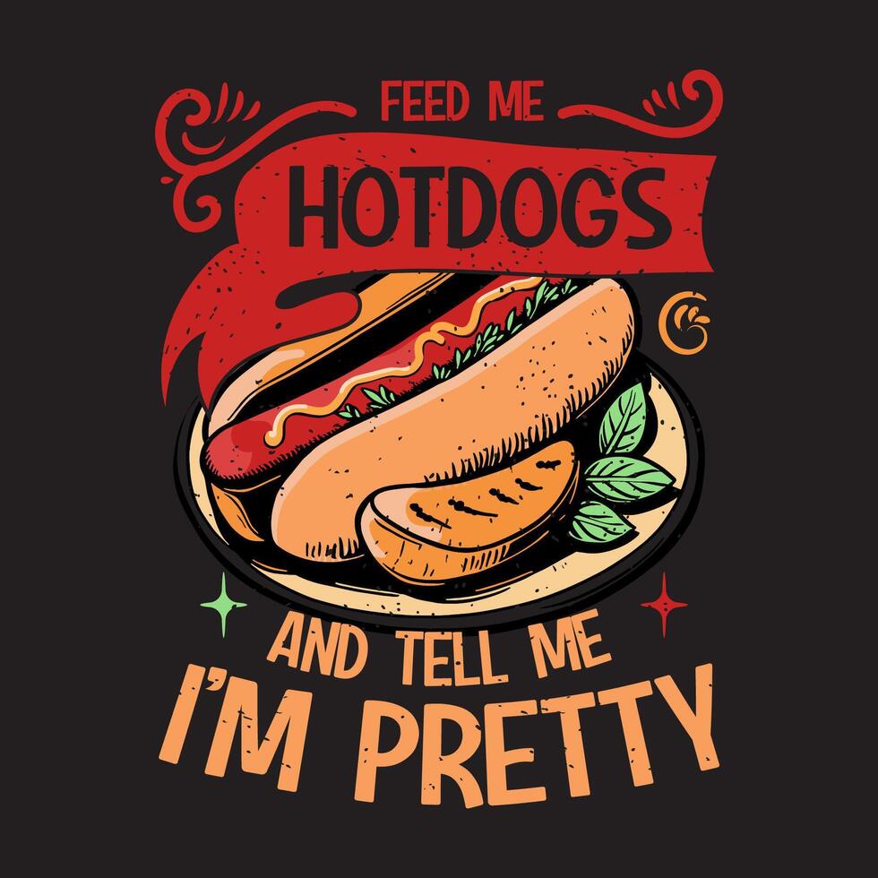 Hot Dog Typography Art vector