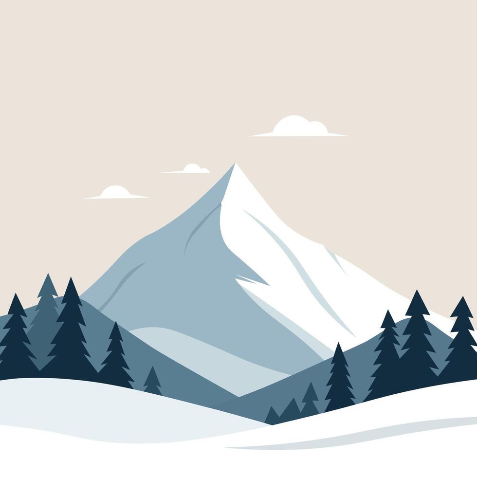 Snowy Mountain Landscape vector