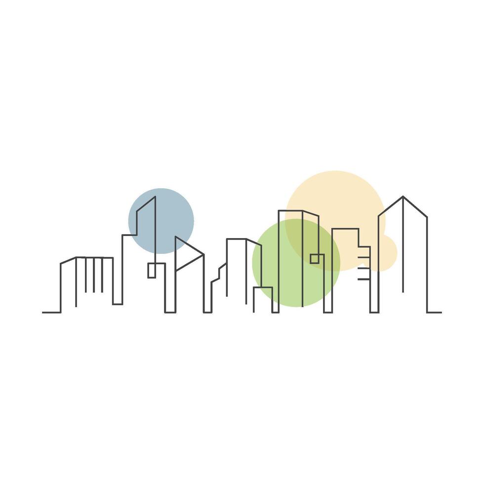 Modern City skyline illustration in flat design vector