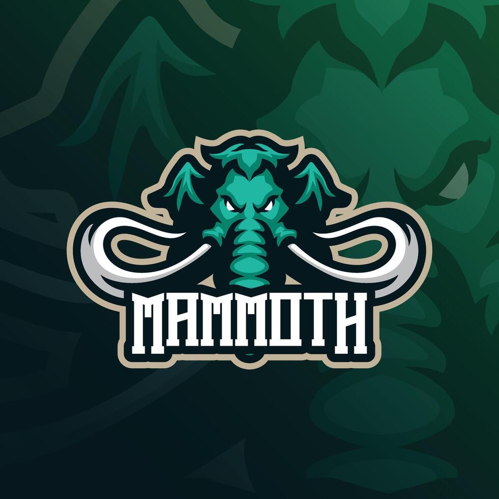 Mammoth mascot logo design with modern illustration concept style for badge, emblem and t shirt printing. Mammoth head illustration. vector
