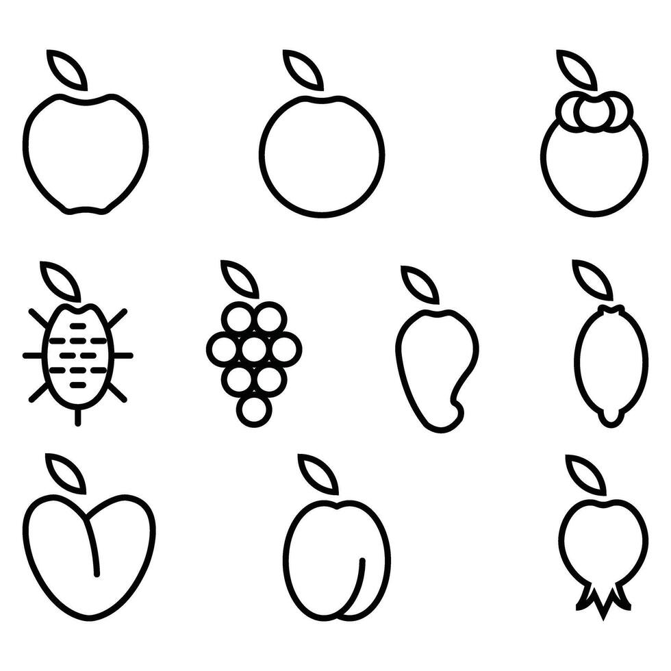 fruit icons set illustration vector