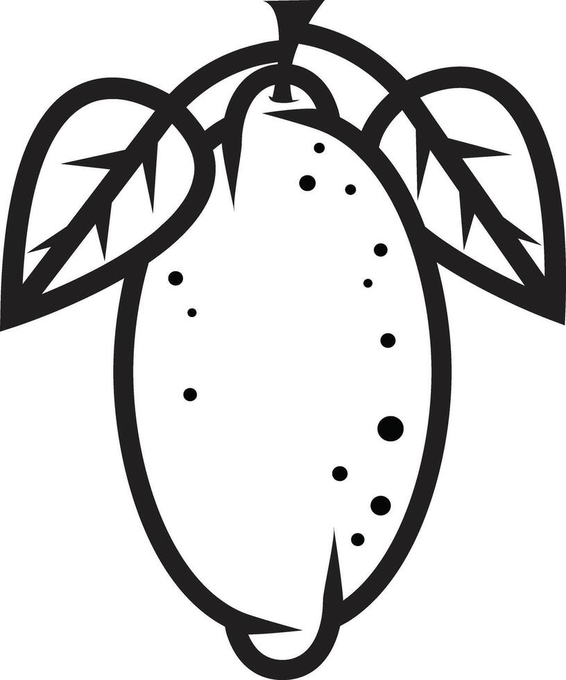 a mango fruit with leaves and leaves vector