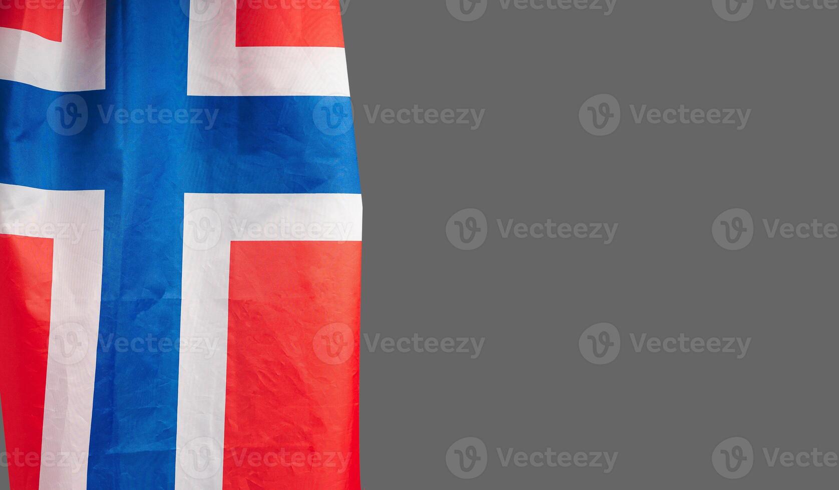 The Norway flag against a gray background photo