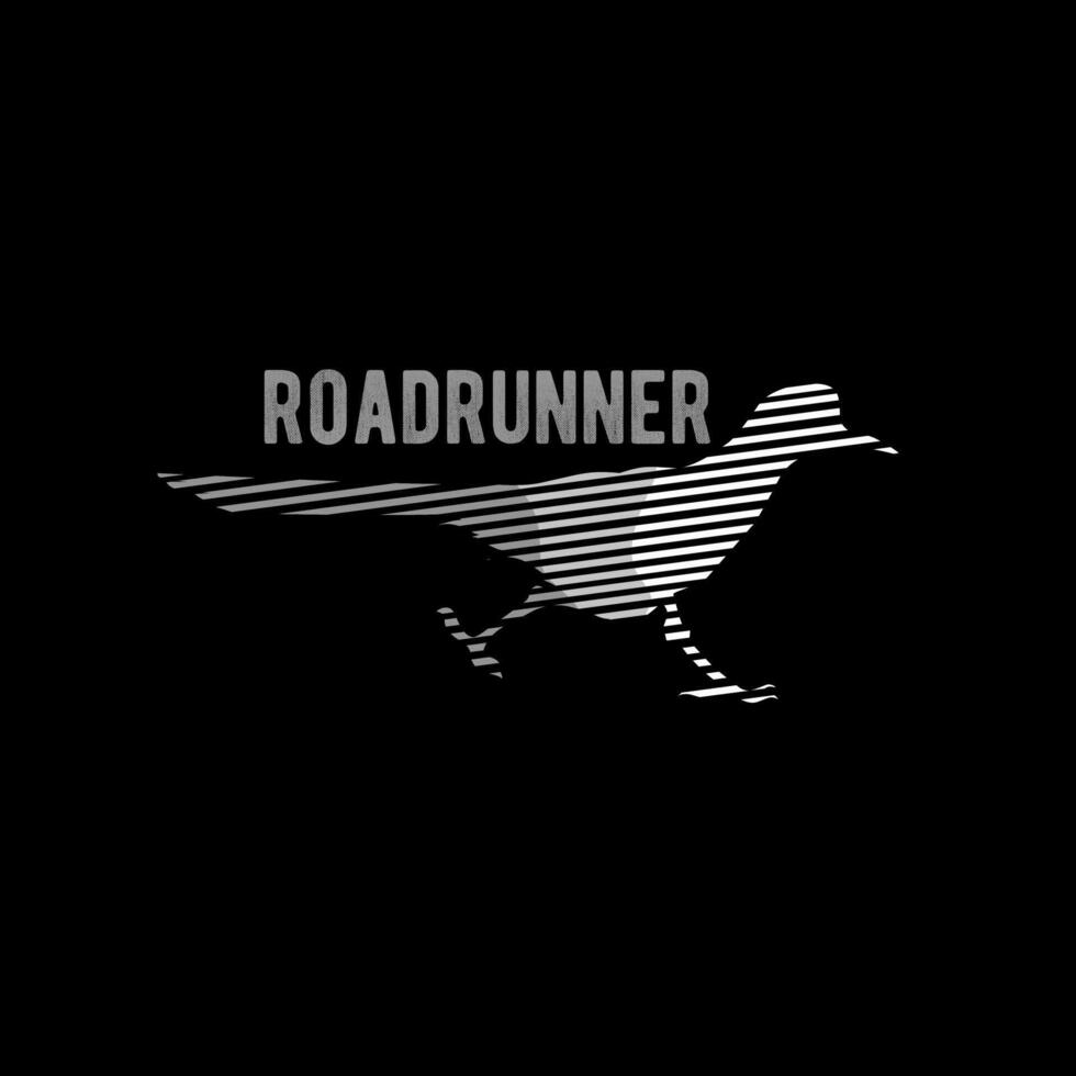 Roadrunner Striped Silhouette Design, Minimalist Speed Concept Art vector