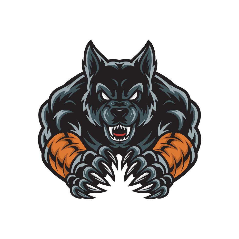 black panther logo attacking with claws design illustration vector
