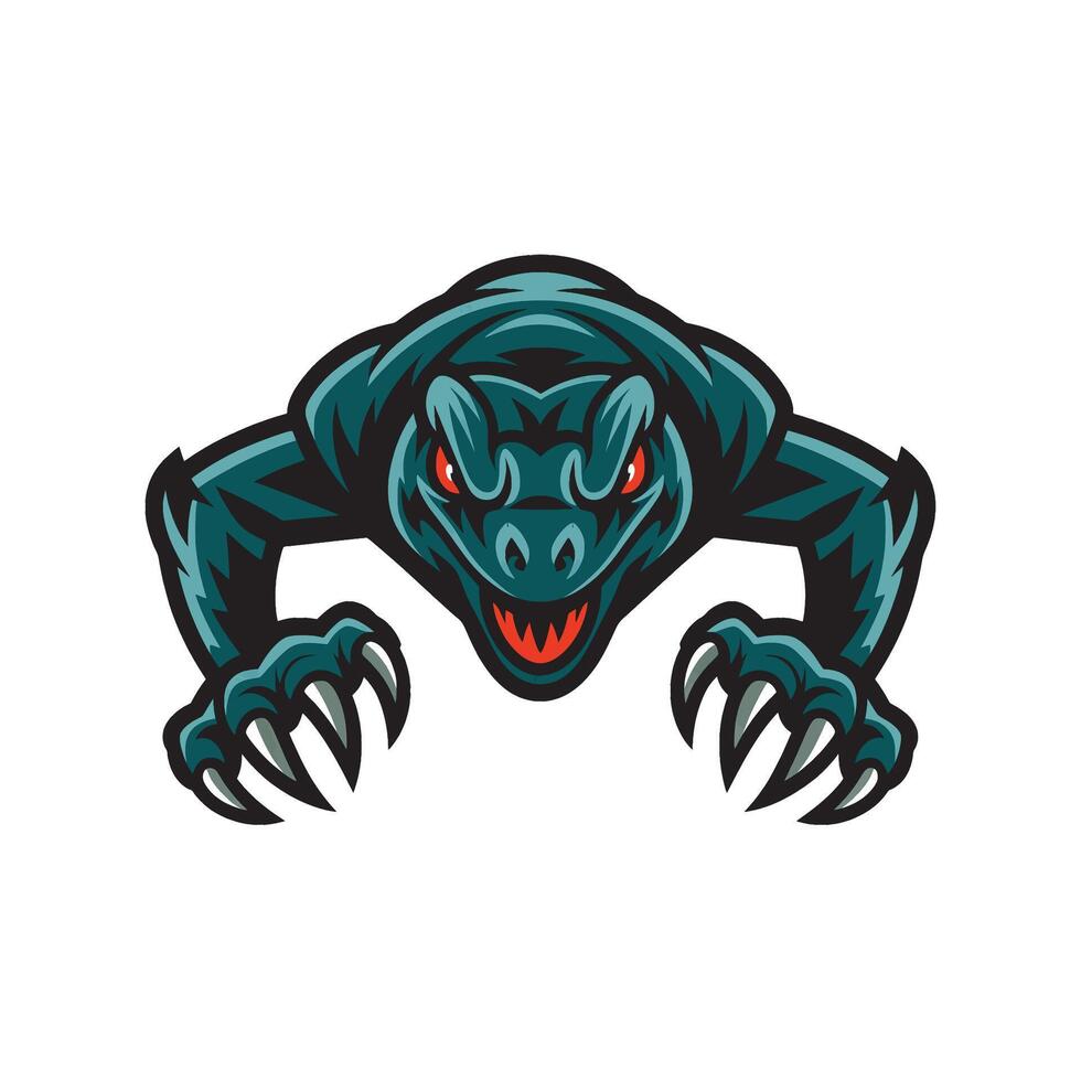 monster character angry attacking with claws design illustration logo vector