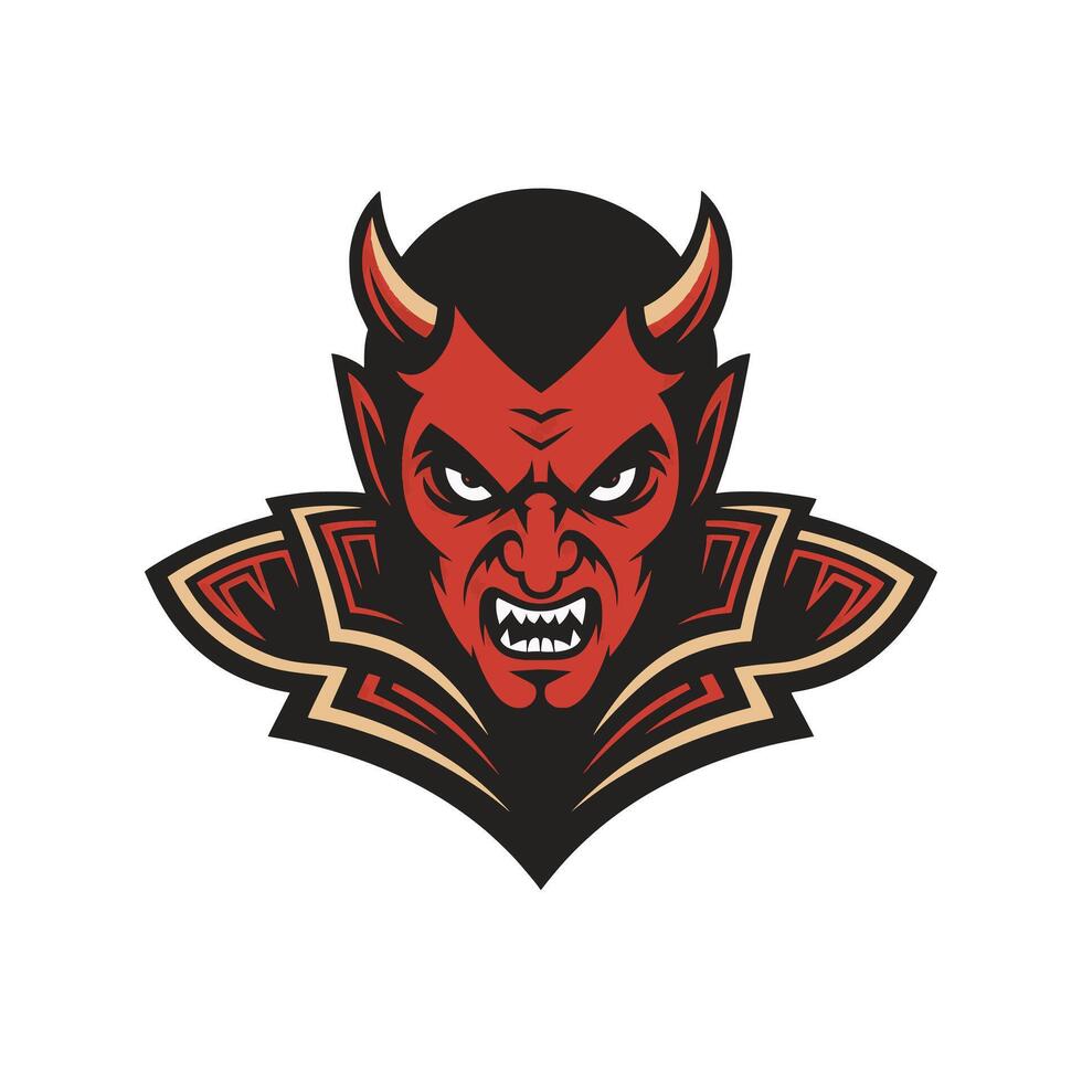 devil angry character logo illustration design on white background vector