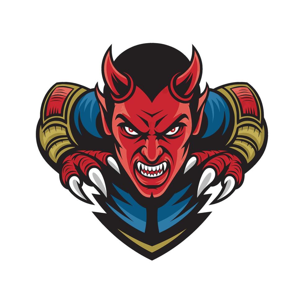 devil angry character logo illustration design vector