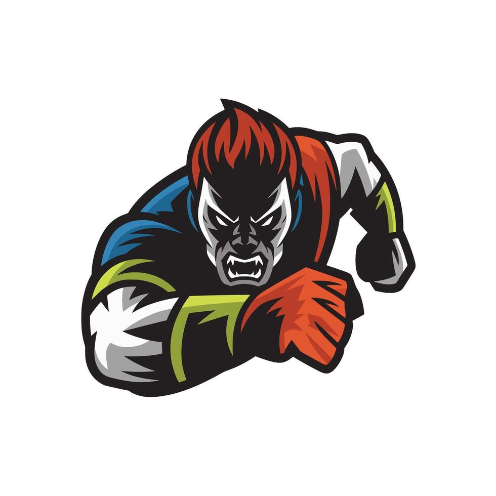 super hero character illustration logo design on white background vector