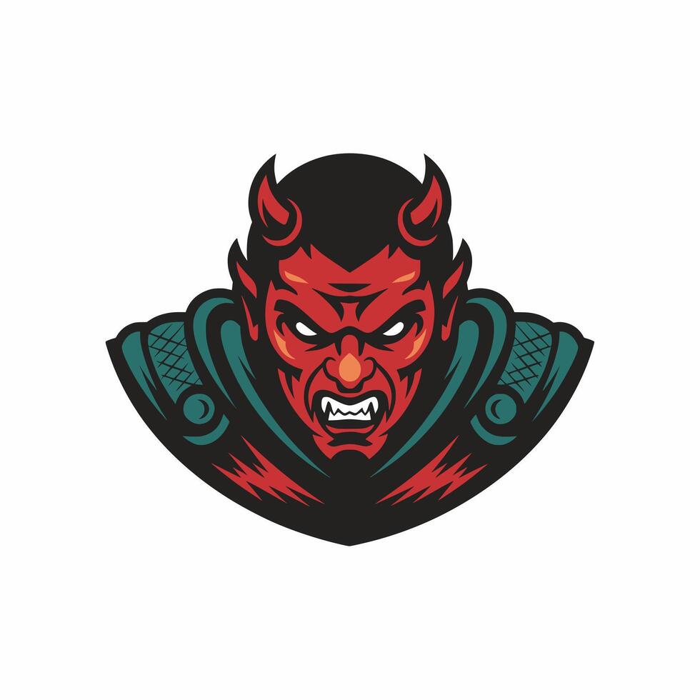 devil angry character logo design illustration on white background vector