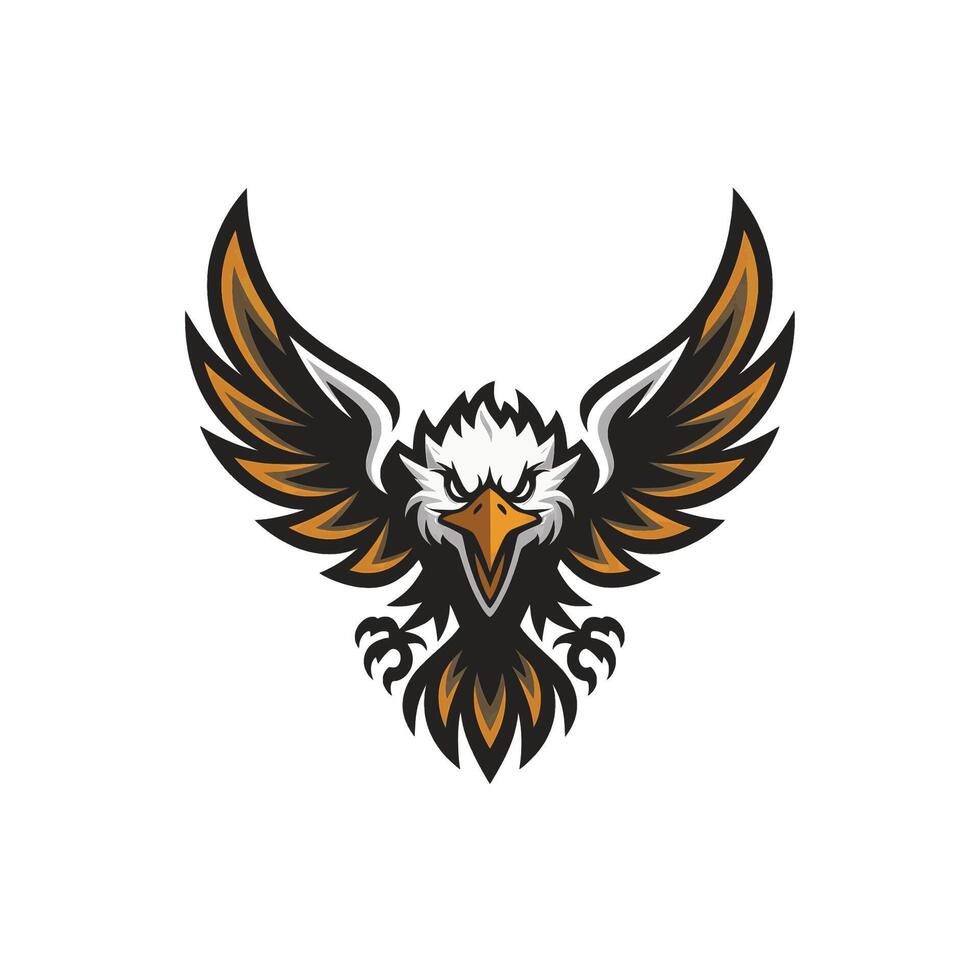 eagle fliying attacking pose design illustration logo vector