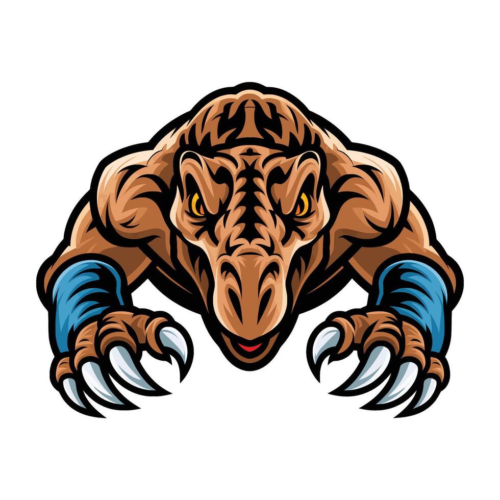 tyrannosaurus pose attacking with claws vector