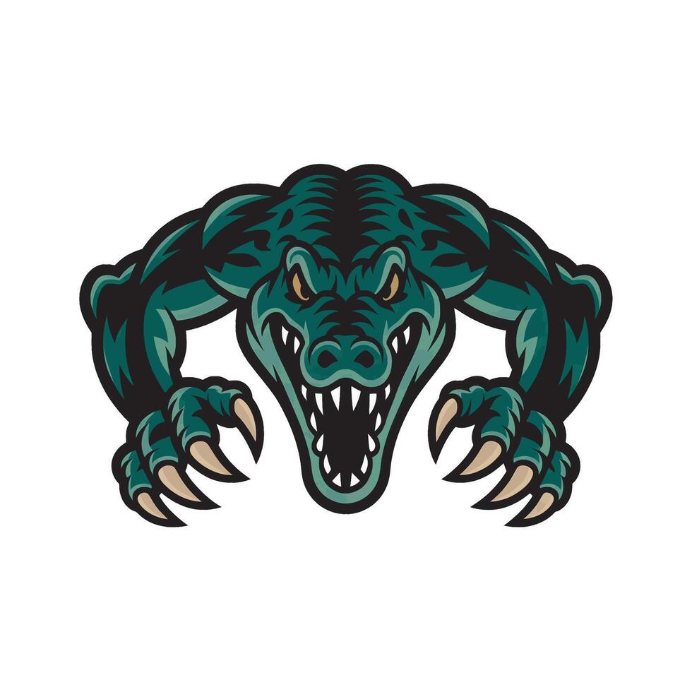 crocodile attacking with claws design illustration vector