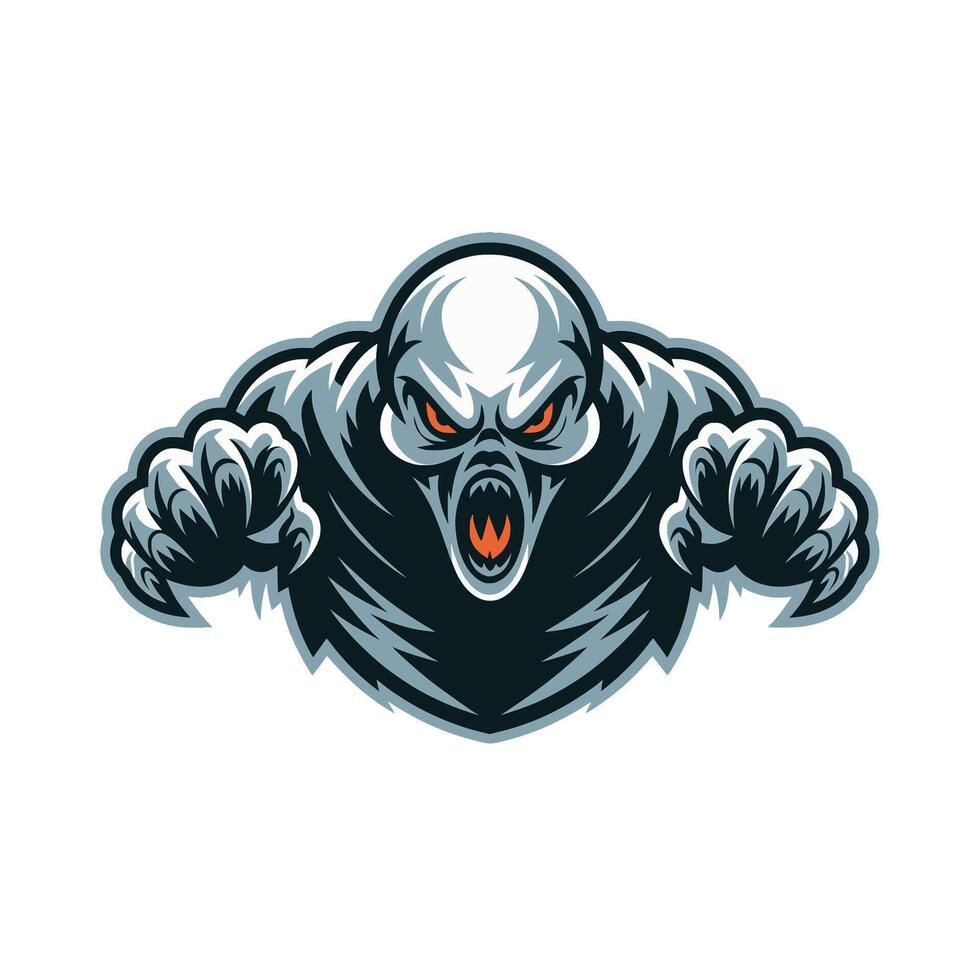ghost attacking design logo illustration vector
