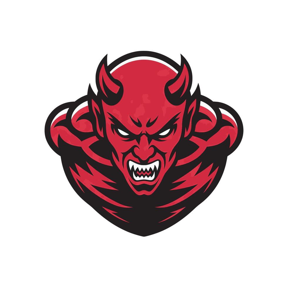 devil pose attacking with claws character design logo on white background vector