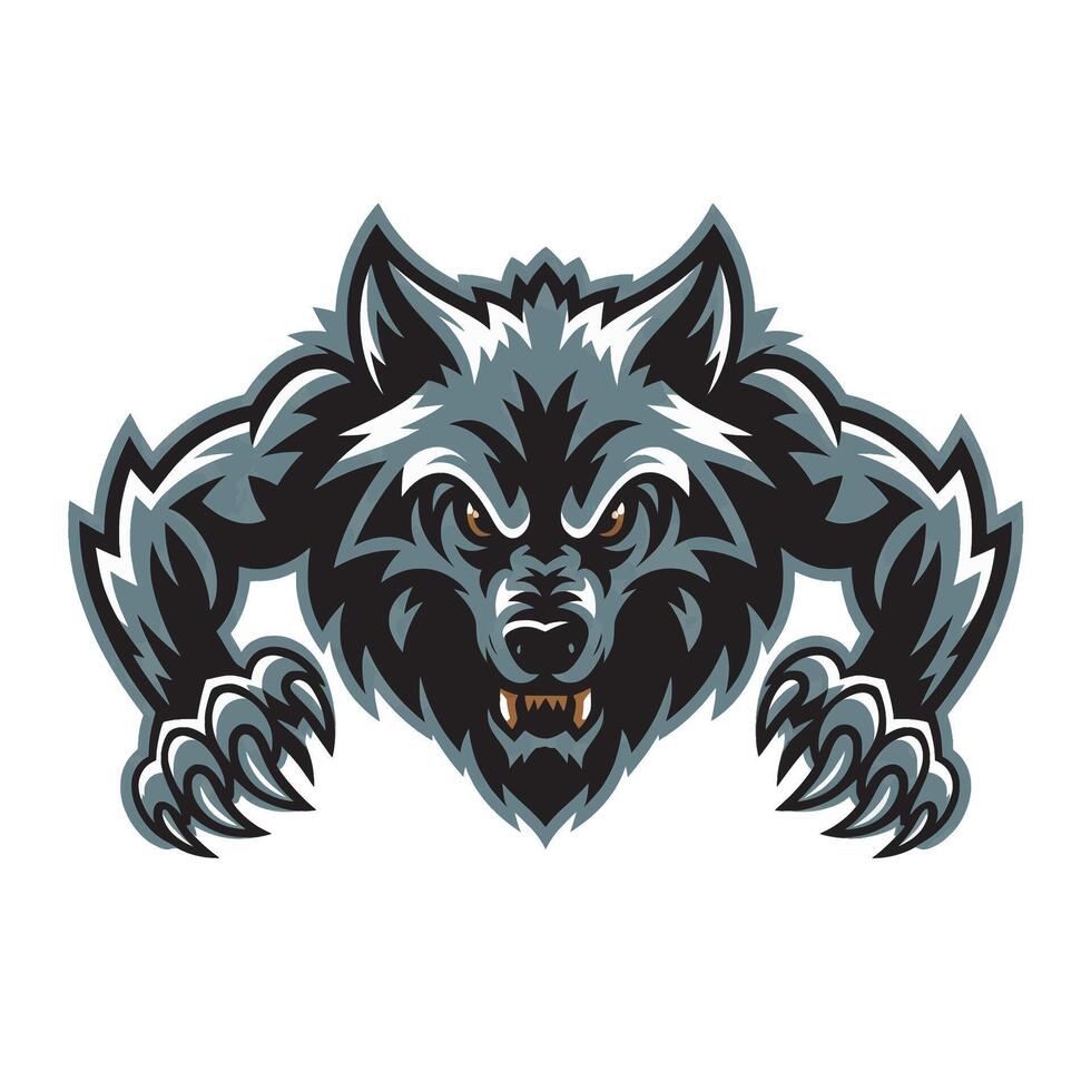 wolf logo design illustration on white background vector