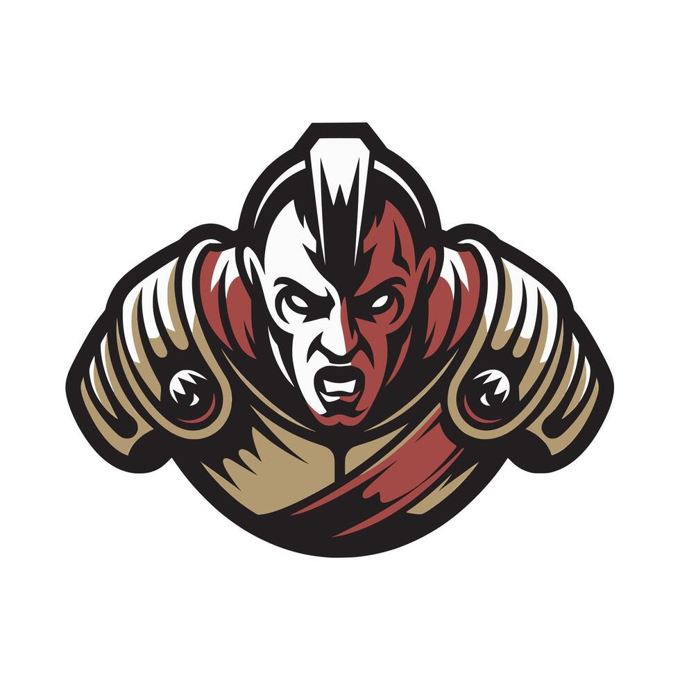 gladiator wild design illustration logo on white background vector
