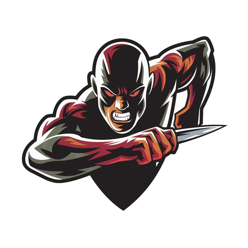super hero design character illustration logo on white background vector