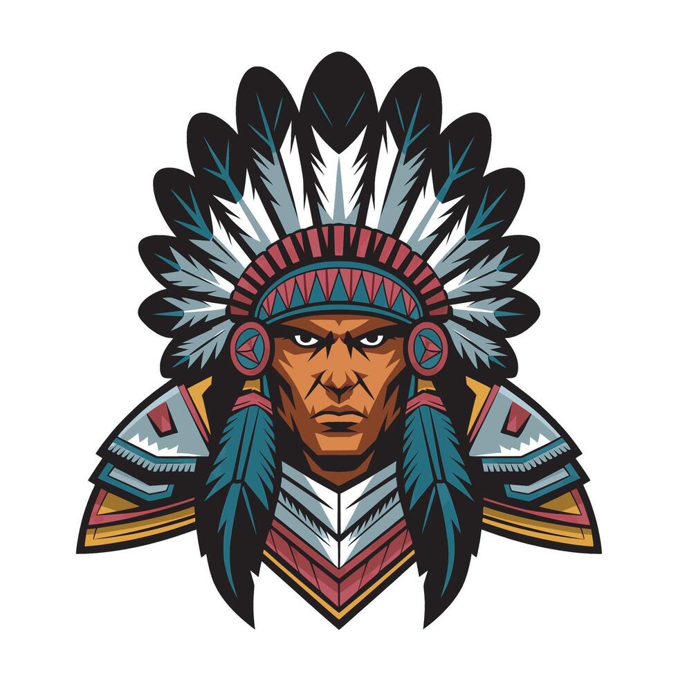 Indian tribal characters design logo illustration on white background vector