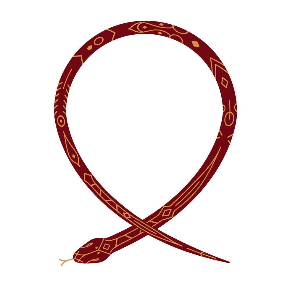 snake ribbon frame. 2025 Chinese Lunar New Year illustration isolated on white background vector