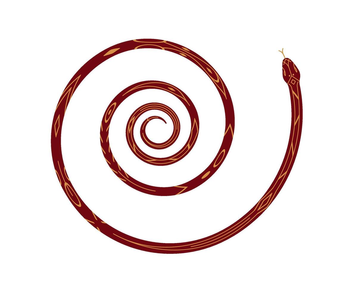 snake spiral. 2025 Chinese Lunar New Year illustration isolated on white background vector