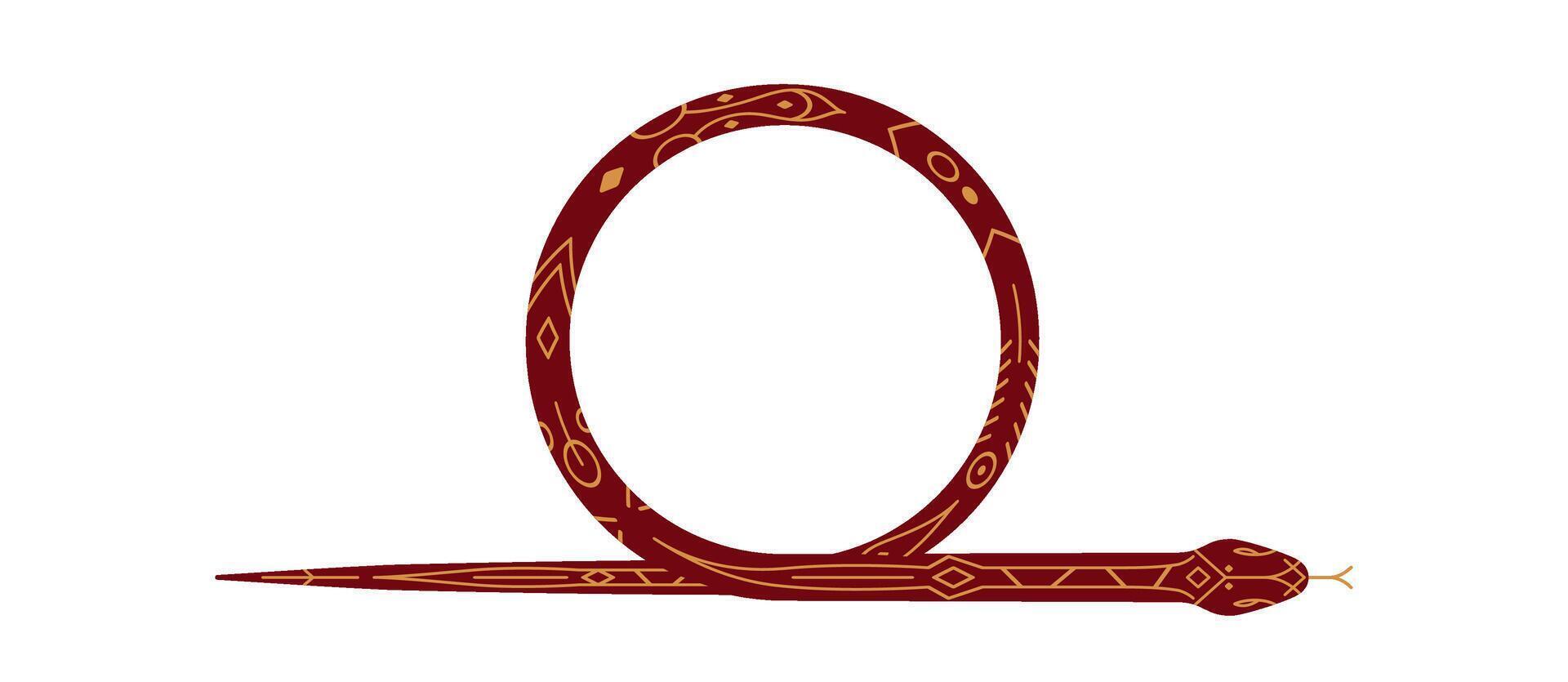 snake noose line border. 2025 Chinese Lunar New Year illustration isolated on white background vector