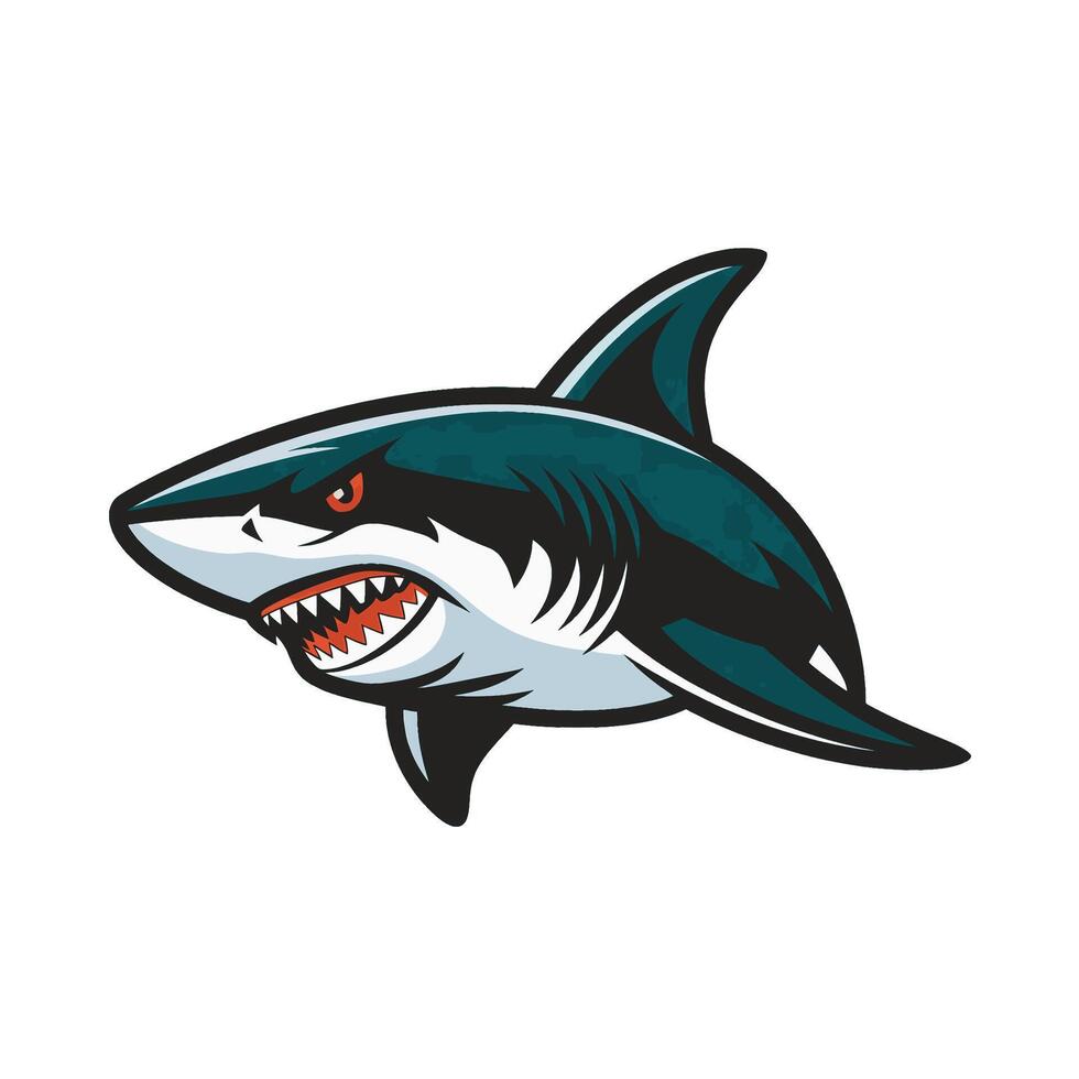shark pose attacking design illustration logo vector