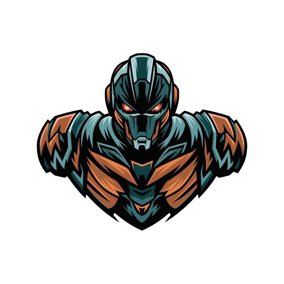robot character logo attacking design illustration vector