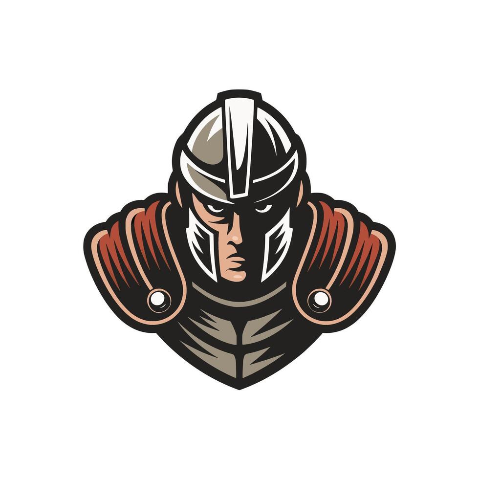 gladiator wild pose design logo vector