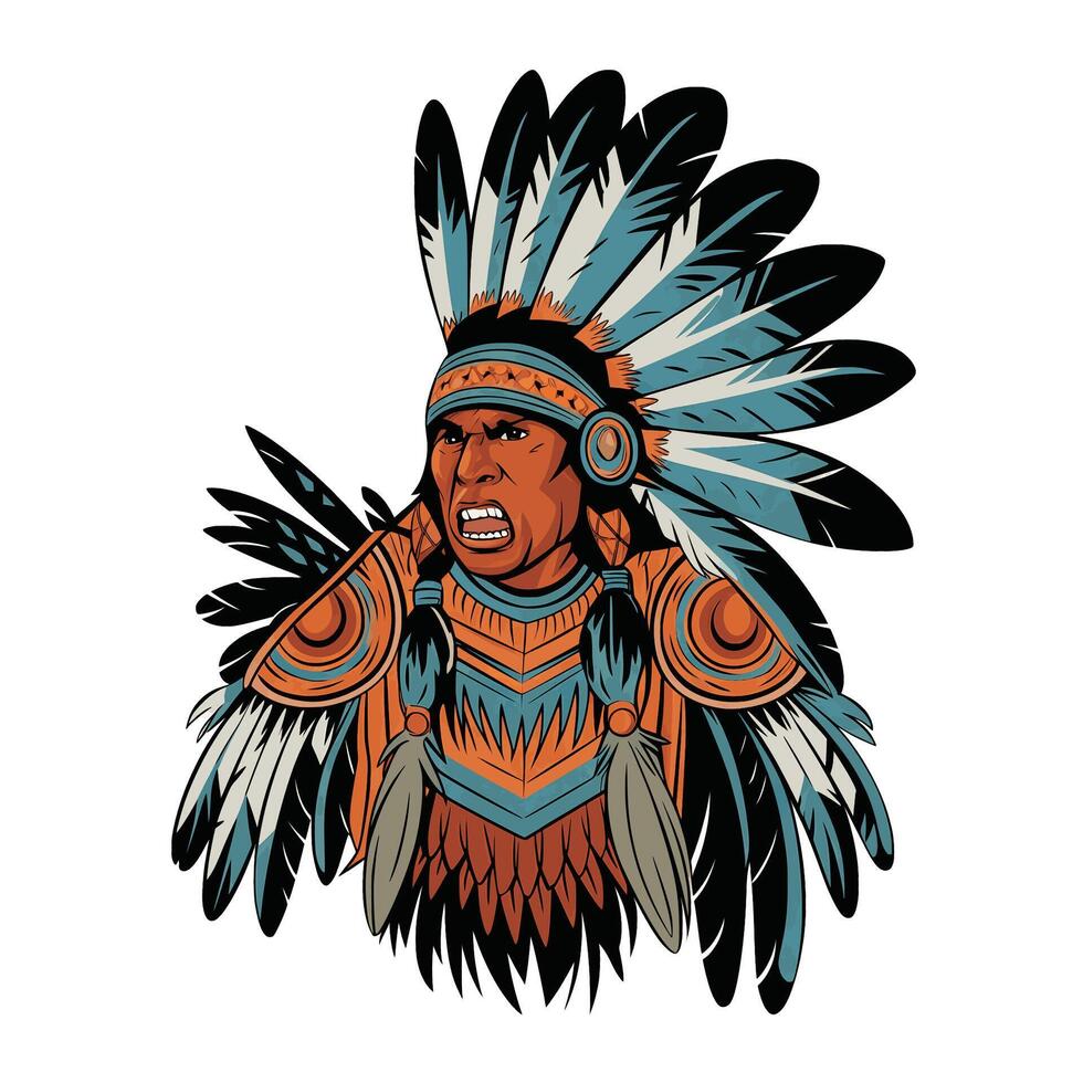 Indian tribal characters design logo illustration vector