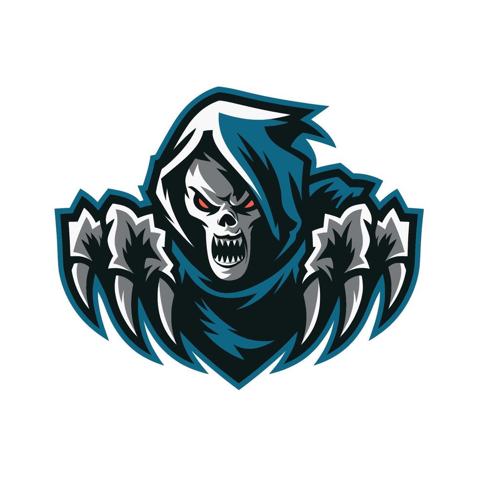 grim reaper attacking with claws design illustration logo vector