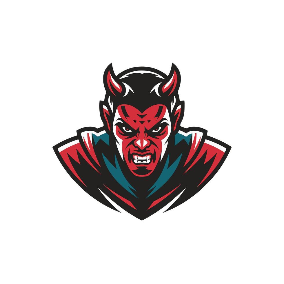 devil angry character illustration logo design vector