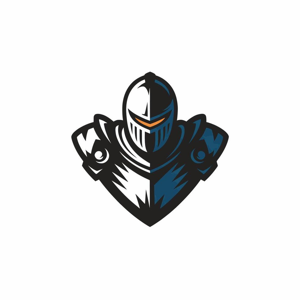 knight standing flat logo illustration vector
