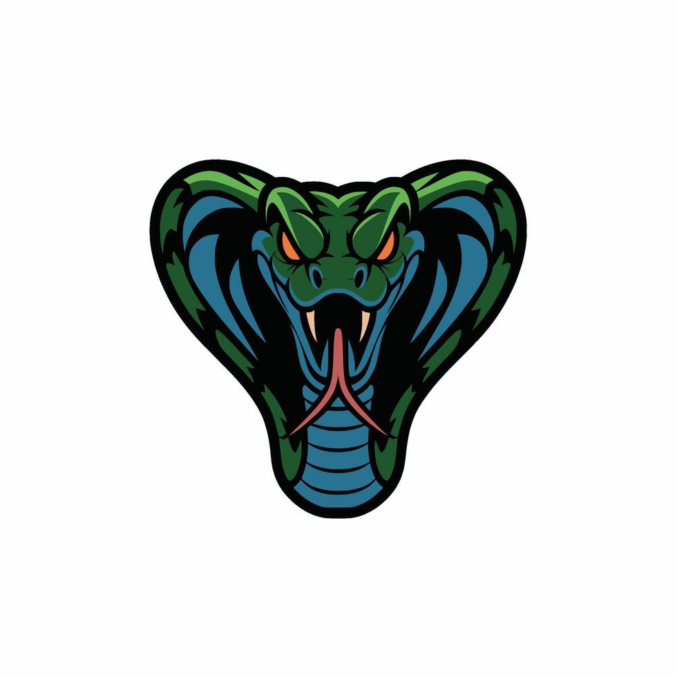 snake head wild design logo illustration.eps vector