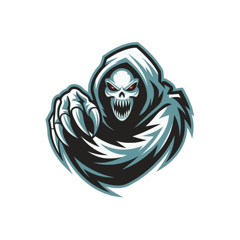 grim reaper attacking with claws illustration logo vector