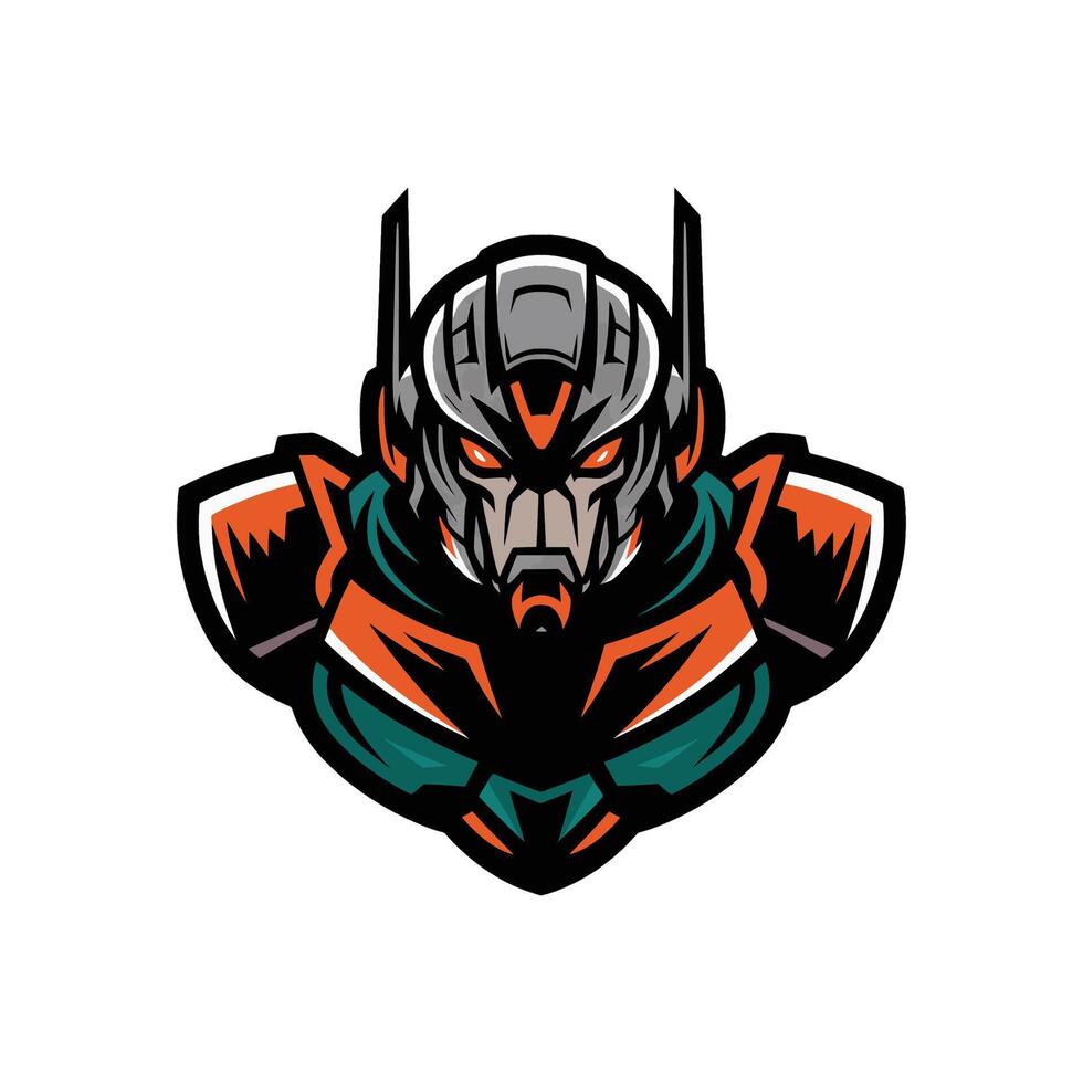 robot character design logo illustration vector