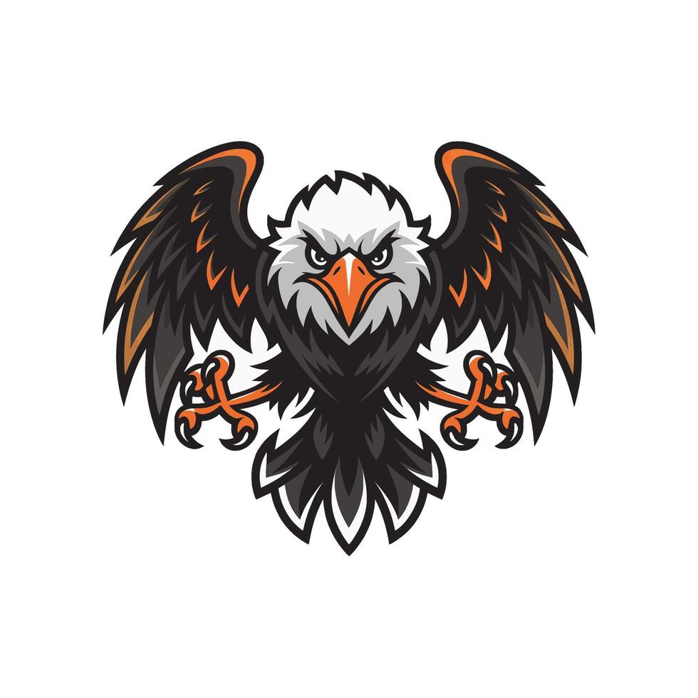 eagle fliying attacking with claws design illustration logo vector