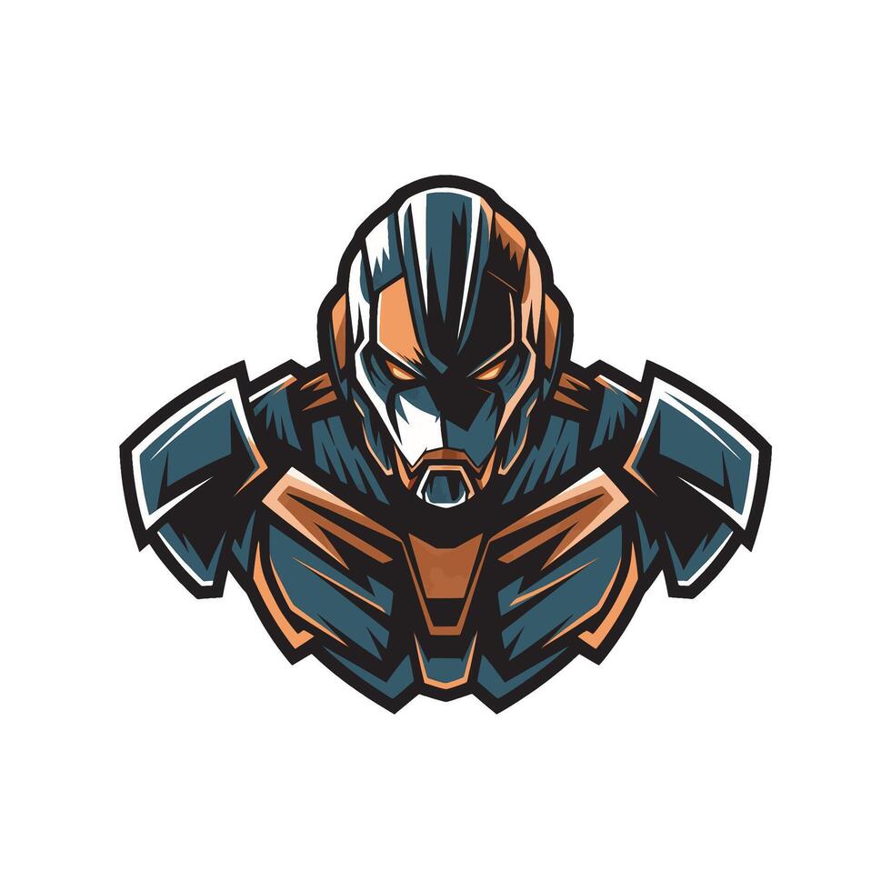 robot standing logo character design illustration vector