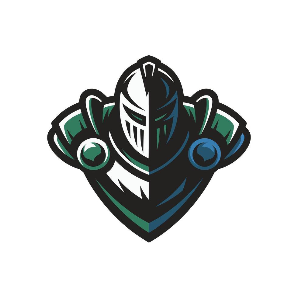 knight pose standing logo flat design vector