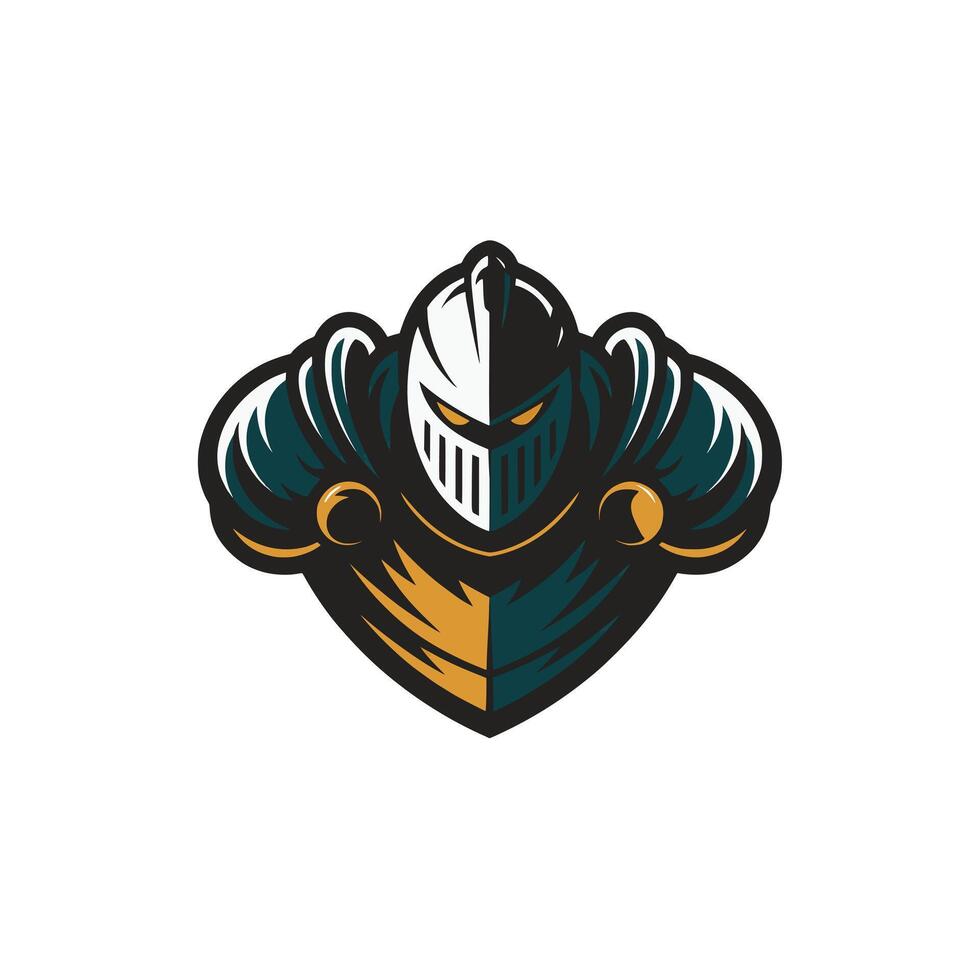 knight pose standing logo flat vector