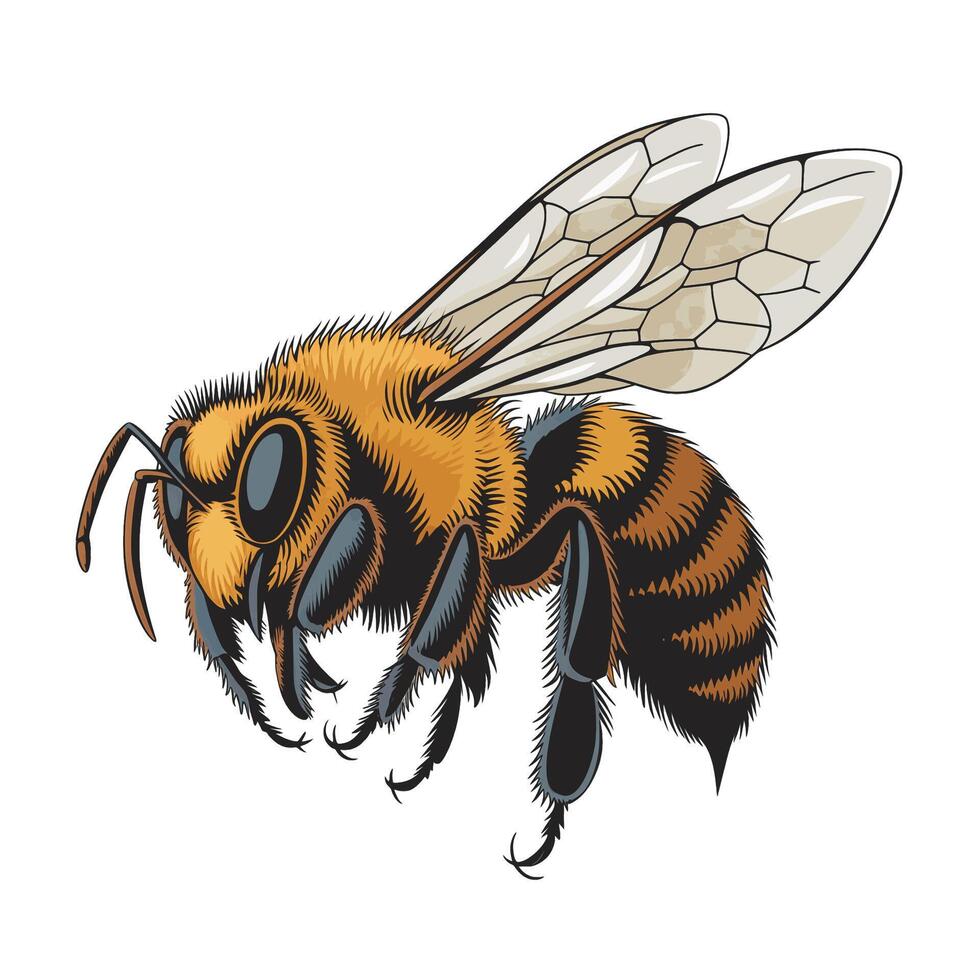 bee yellow illustration logo design vector