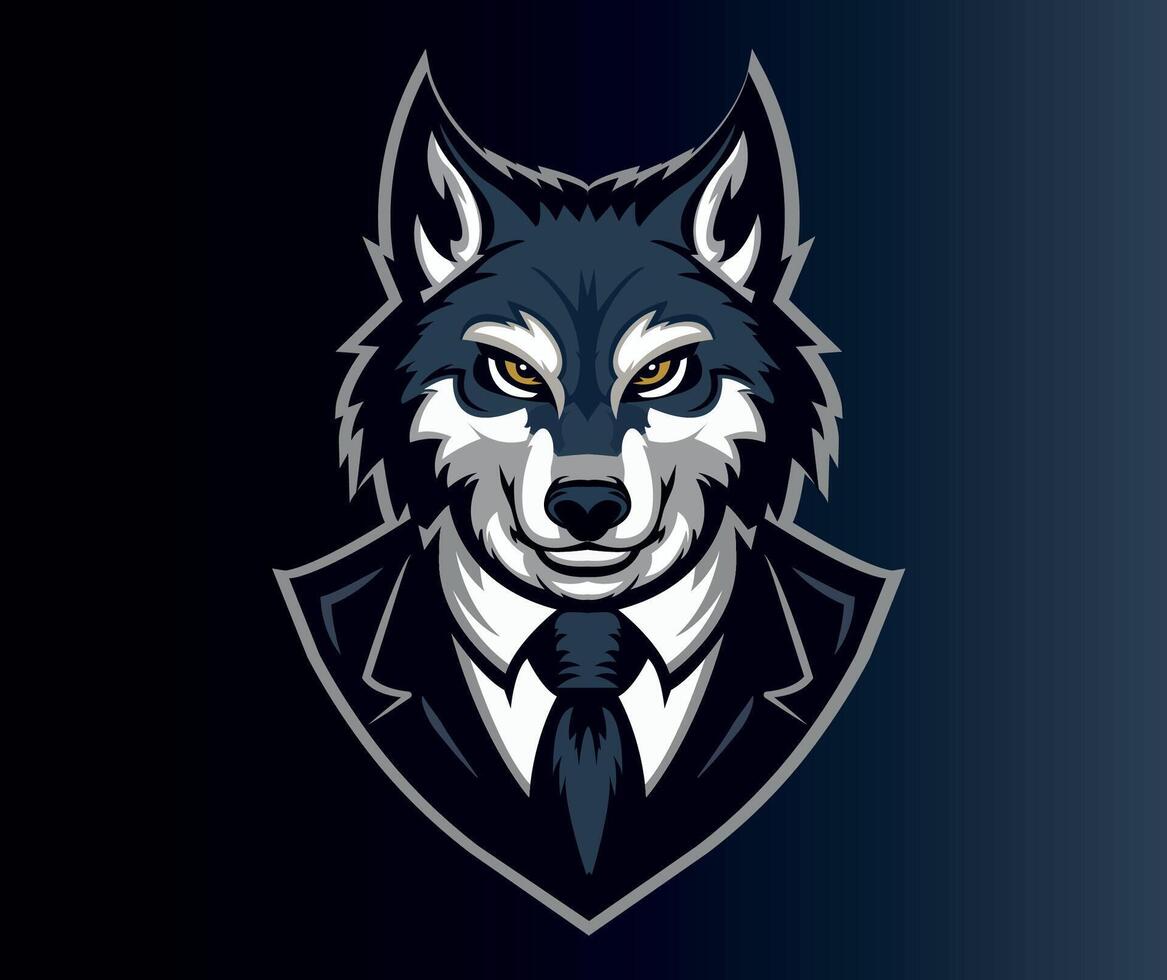 Wolf in a suit Logo vector