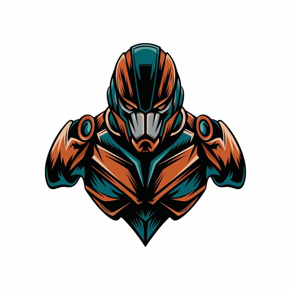 robot wild standing logo design character vector