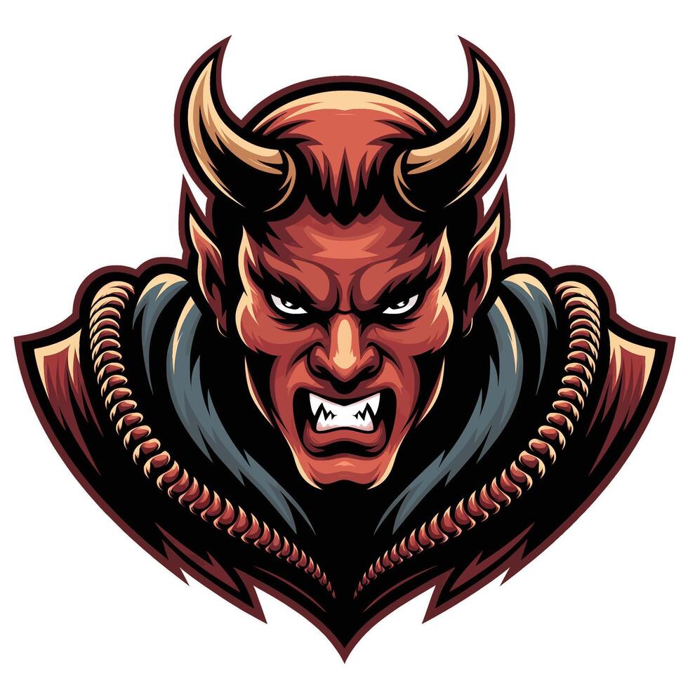devil pose angry character design illustration logo vector