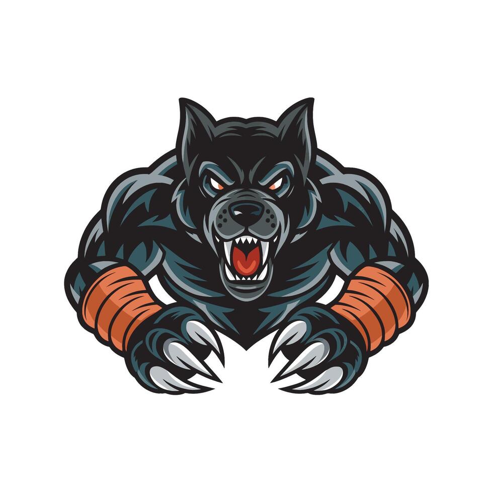 black panther attacking with its claws design logo illustration vector