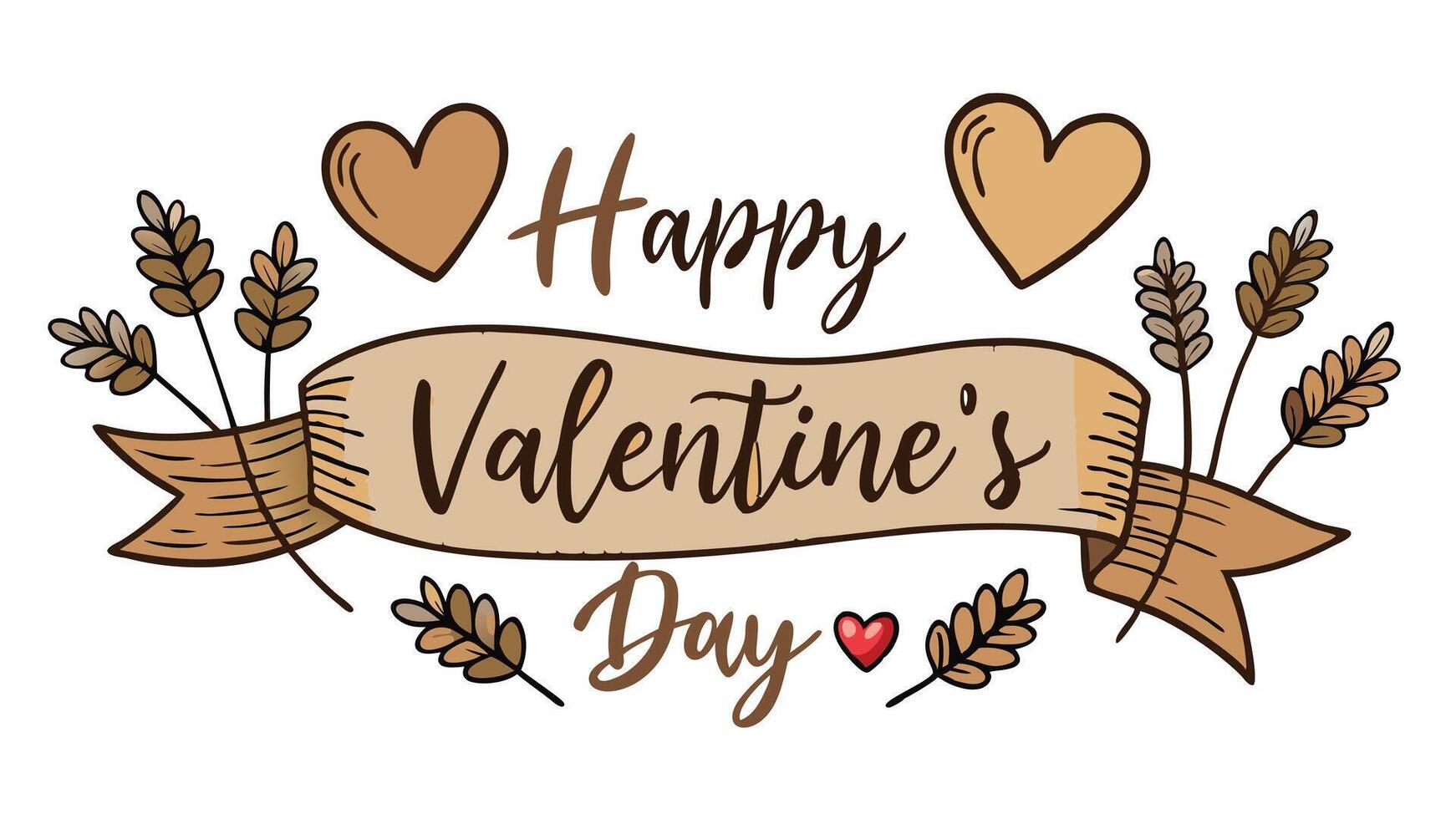 Rustic Valentines Day Banner with Happy Valentine Day Banner Design for Romantic Celebrations and Decorations vector