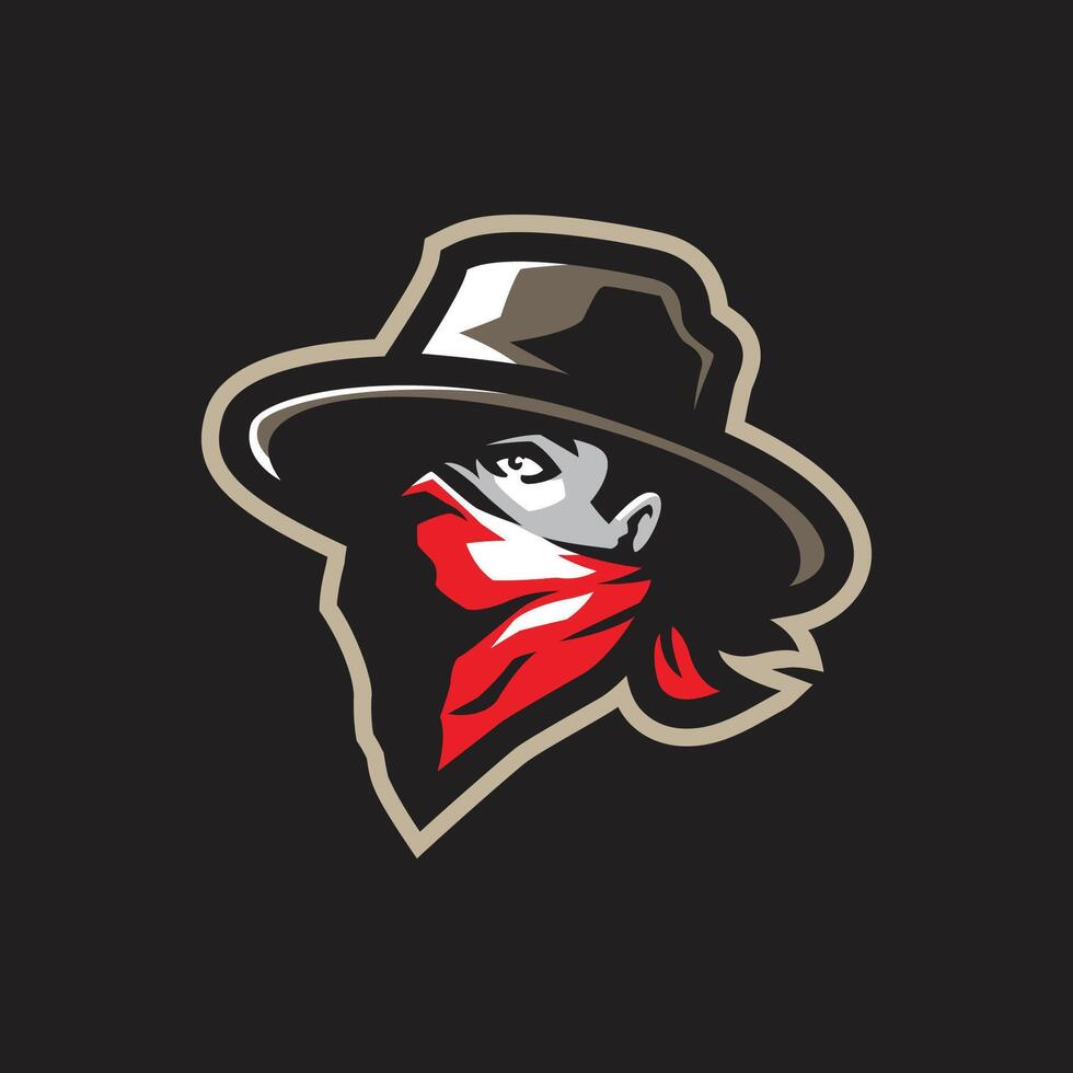 Bandits mascot logo design with modern illustration concept style for badge, emblem and t shirt printing. Head bandits illustration. vector