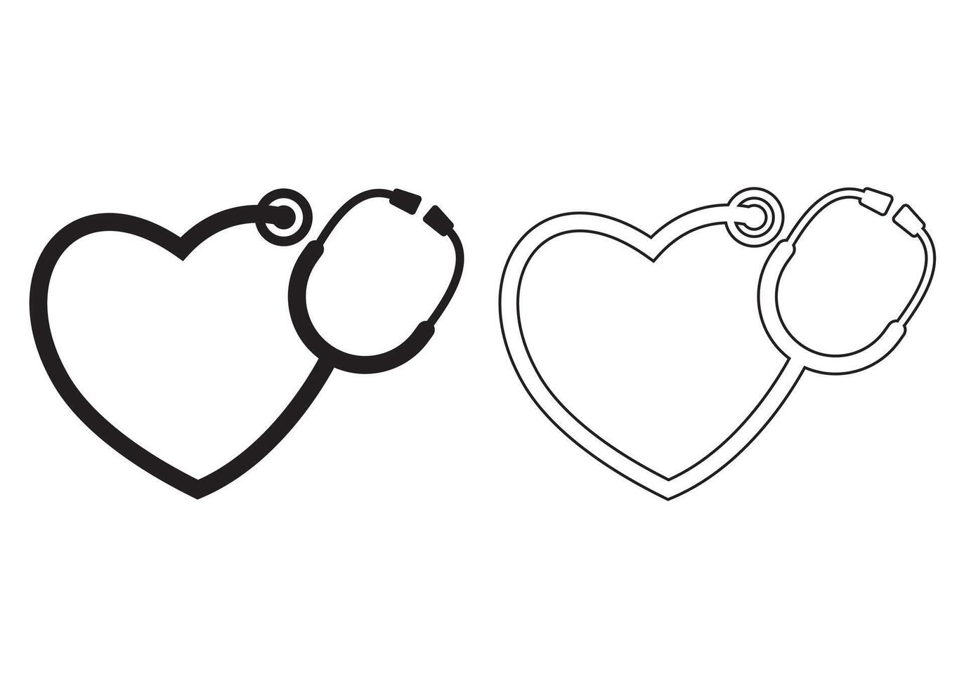 stethoscope cardiology symbol heart shape Healthcare icon vector