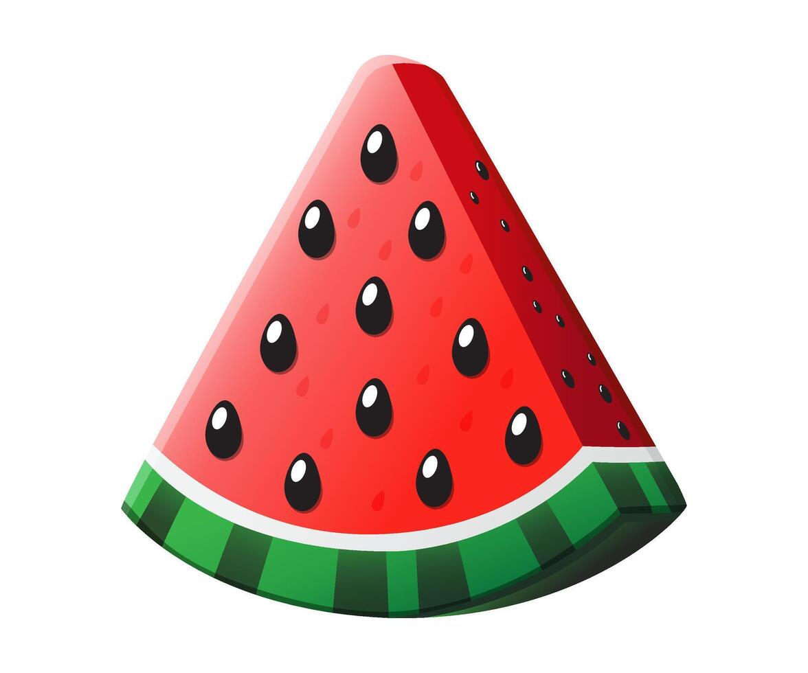 Watermelon juicy fruit slice - organic food illustration vector