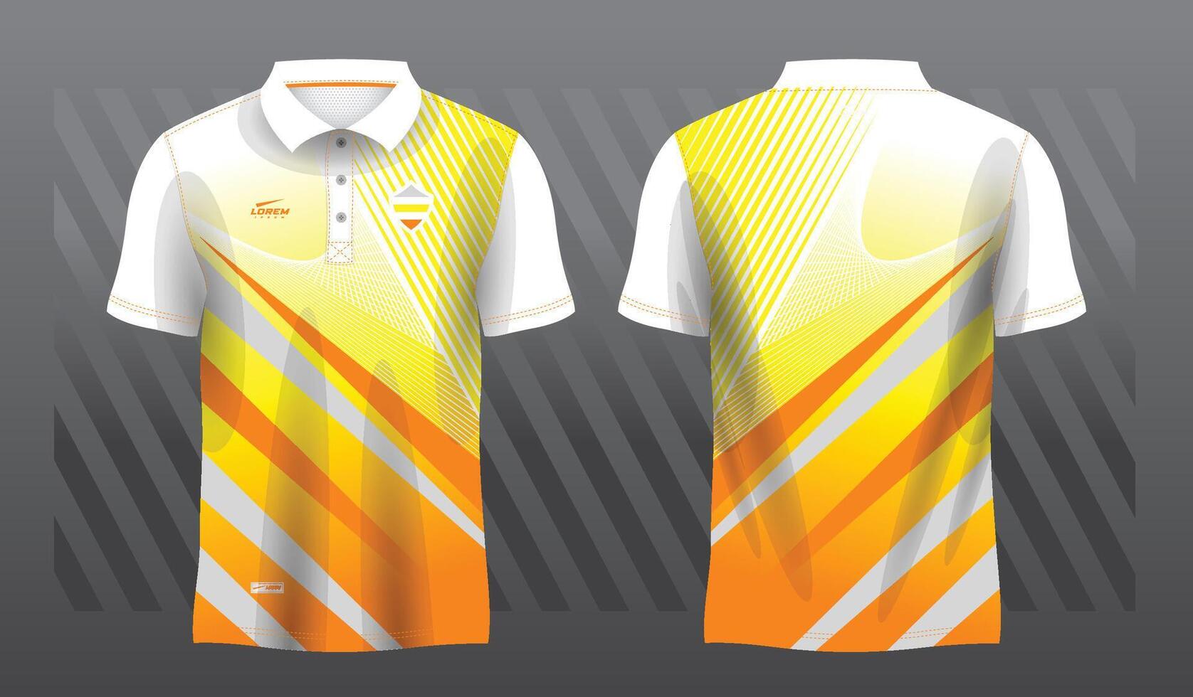 light yellow orange sublimation shirt for polo sport jersey template vector